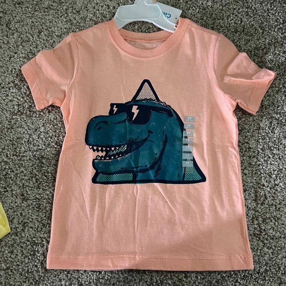 Carters Toddler Boy 2T Dinosaur Short Sleeve T-Shirt
